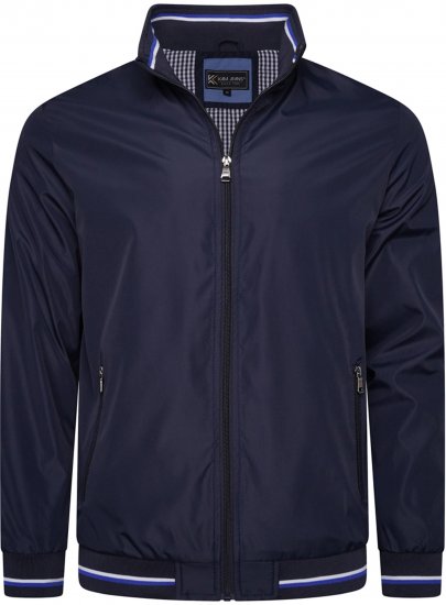 Kam Jeans 444 Premium Harrington Jacket Navy - Kurtki Męskie Duże Rozmiary - Kurtki Duże rozmiary 2XL-8XL