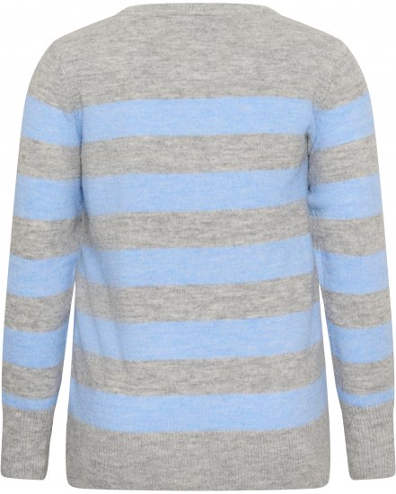 Kaffe Curve Niela Sweter w paski Jasnoszary/Niebieski - Swetry & dzianina - 