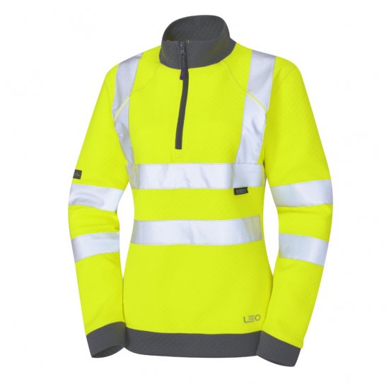 Leo Elberry EcoViz Women's 1/4 Zip Sweatshirt Yellow - Odzież robocza - 