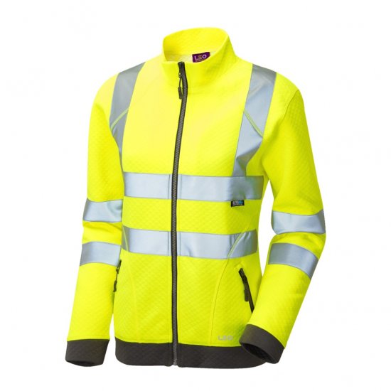 Leo Hollicombe EcoViz Women's Zipped Sweatshirt Yellow - Odzież robocza - 