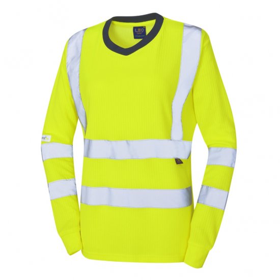 Leo Lydford EcoViz Comfort Women's Sleeved T-Shirt Yellow - Odzież robocza - 