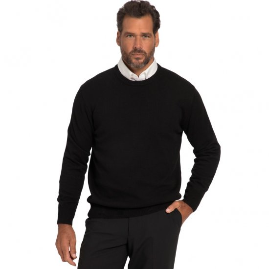 JP1880 Pullover Sweater Black TALL - ODZIEŻ MĘSKA MT-6XLT - WYSOKIE-rozmiary