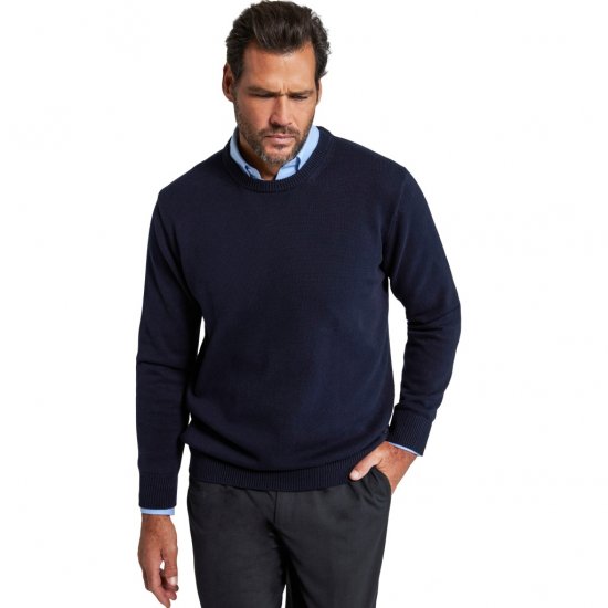 JP1880 Pullover Sweater Dark Navy TALL - ODZIEŻ MĘSKA MT-6XLT - WYSOKIE-rozmiary