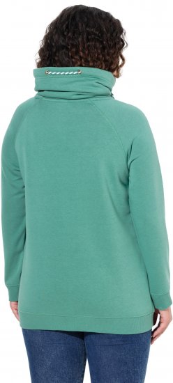 Ulla Popken Drawstring Collar Long Sleeve Sweatshirt Green - Bluzy & bluzy z kapturem - 