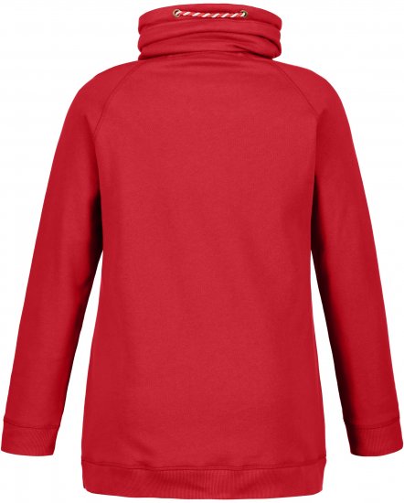 Ulla Popken Drawstring Collar Long Sleeve Sweatshirt Salsa Red - Bluzy & bluzy z kapturem - 