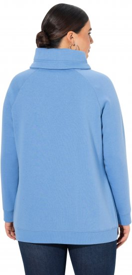 Ulla Popken Drawstring Collar Long Sleeve Sweatshirt Light Cornflower - Bluzy & bluzy z kapturem - 