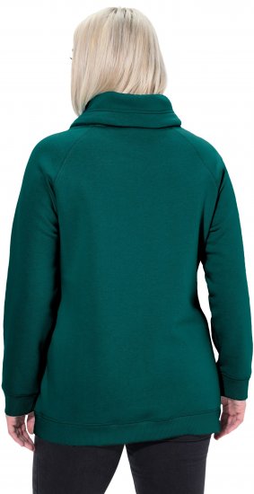 Ulla Popken Drawstring Collar Long Sleeve Sweatshirt Teal Green - Bluzy & bluzy z kapturem - 