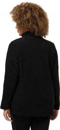 Ulla Popken Modular Fleece Zip Front Jacket Black - Bluzy & bluzy z kapturem - 