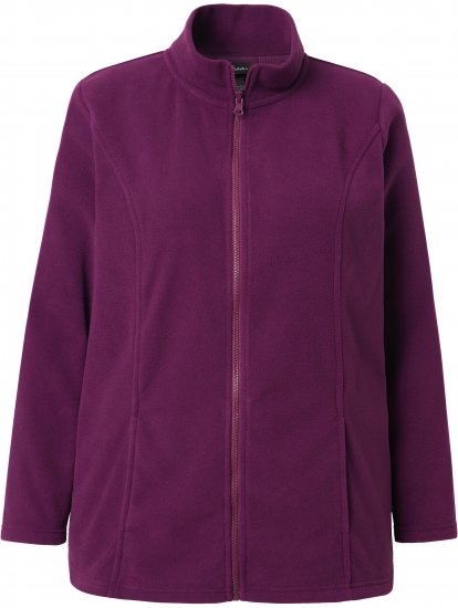 Ulla Popken Modular Fleece Zip Front Jacket Dark Cherry - Bluzy & bluzy z kapturem - 