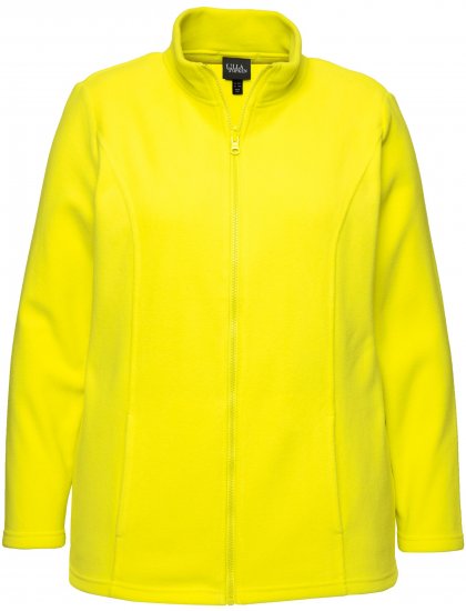 Ulla Popken Modular Fleece Zip Front Jacket Lime - Bluzy & bluzy z kapturem - 