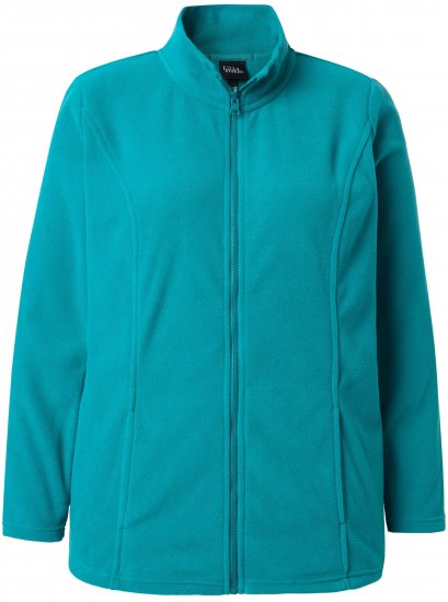 Ulla Popken Modular Fleece Zip Front Jacket Emerald - Bluzy & bluzy z kapturem - 