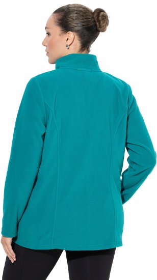 Ulla Popken Modular Fleece Zip Front Jacket Emerald - Bluzy & bluzy z kapturem - 