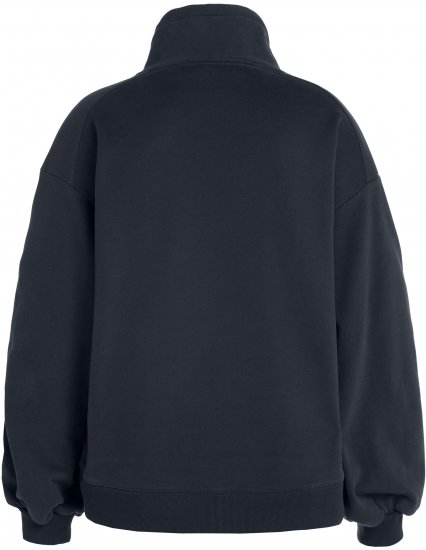 Ulla Popken Gathered Sleeve Oversized Fit Sweatshirt Navy - Bluzy & bluzy z kapturem - 
