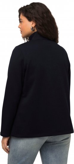 Ulla Popken Tonal Leopard Print Longline Zip-Up Sweatshirt Black - Bluzy & bluzy z kapturem - 