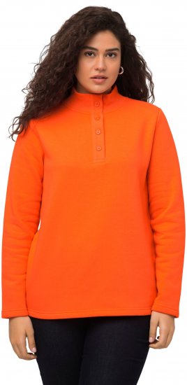 Ulla Popken Collared Long Sleeve Sweatshirt Tangerine - Bluzy & bluzy z kapturem - 