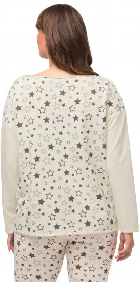 Ulla Popken Dreaming Time Long Sleeve Sweatshirt Chalk - Bluzy & bluzy z kapturem - 