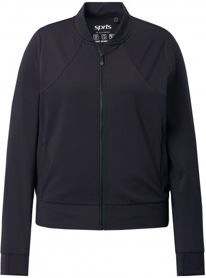 Ulla Popken Quick Drying College Collar Sweatshirt Black - Bluzy & bluzy z kapturem - 