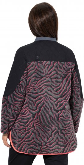 Ulla Popken Neon Tiger Stripe Jacket Black - Bluzy & bluzy z kapturem - 