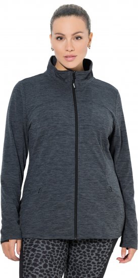 Ulla Popken Quick Drying Zip Up Sweatshirt Black - Bluzy & bluzy z kapturem - 