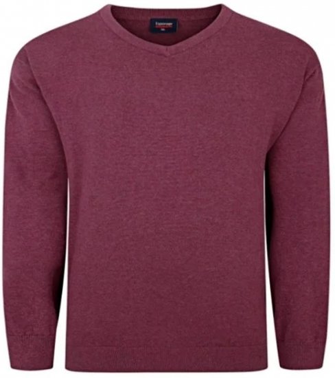 Espionage KW031 V-Neck Pullover Grape Red - Bluzy & bluzy z kapturem - Bluzy & Bluzy z kapturem 2XL-12XL