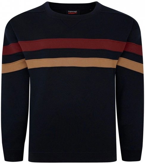 Espionage LW163 Striped Sweatshirt Navy - Bluzy & bluzy z kapturem - Bluzy & Bluzy z kapturem 2XL-12XL
