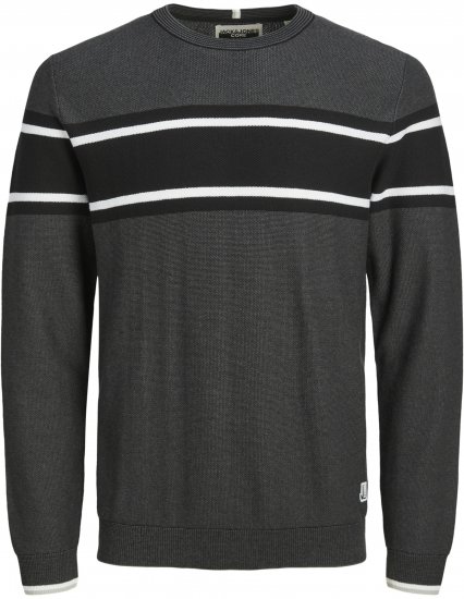 Jack & Jones Logan Spring Knitted Pullover Black - Bluzy & bluzy z kapturem - Bluzy & Bluzy z kapturem 2XL-12XL