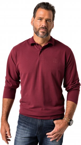 JP1880 Polo Shirt Pique Long Sleeve Red - Koszulki polo - Koszulki Polo 2XL-8XL