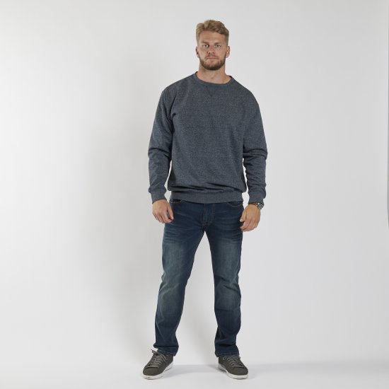 North Latitude O-Neck Sweatshirt Blue Melange TALL - TALL bluzy - 