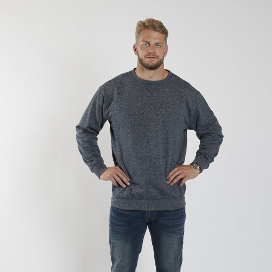 North Latitude O-Neck Sweatshirt Blue Melange TALL - TALL bluzy - 