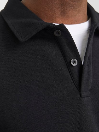 Jack & Jones Bradley Sweatshirt Polo Black - Bluzy & bluzy z kapturem - Bluzy & Bluzy z kapturem 2XL-12XL