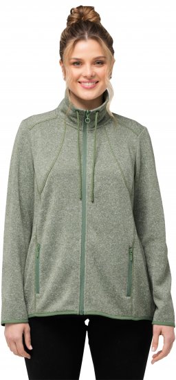 Ulla Popken Heather Knit Fleece Jacket Mint Green - Bluzy & bluzy z kapturem - 