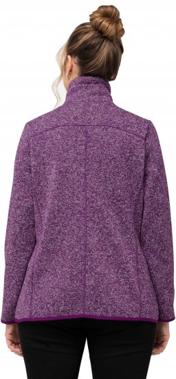 Ulla Popken Heather Knit Fleece Jacket Dark Purple - Bluzy & bluzy z kapturem - 