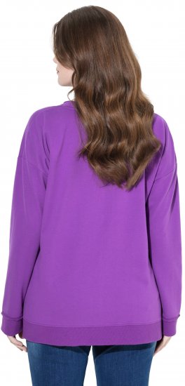 Ulla Popken Magnifique Split Style Sweatshirt Purple - Bluzy & bluzy z kapturem - 
