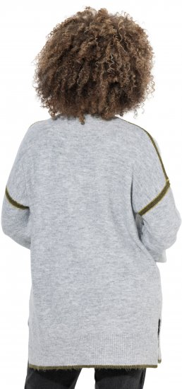 Ulla Popken Decorative Seam Sweater Light Grey Melange - Bluzy & bluzy z kapturem - 