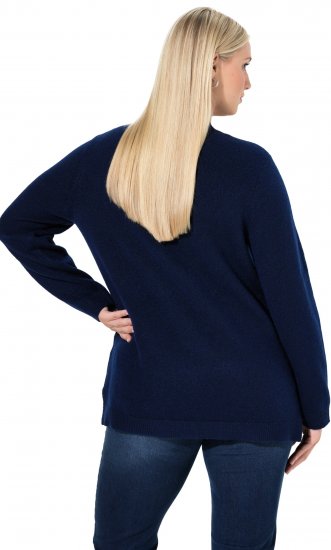 Ulla Popken Christmas Motif Classic Fit Sweater Navy - Bluzy & bluzy z kapturem - 