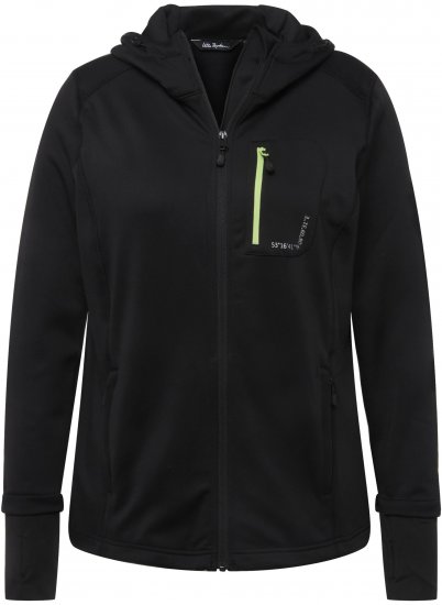 Ulla Popken HYPRAR Zip Front Hooded Stretch Sweatshirt Black - Bluzy & bluzy z kapturem - 