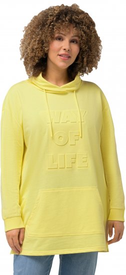 Ulla Popken Embossed Letter Sweatshirt Lemon Yellow - Bluzy & bluzy z kapturem - 