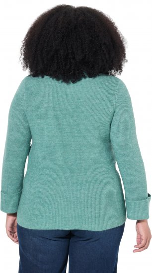 Ulla Popken Asymmetric Zipper Turtleneck Sweater Green - Bluzy & bluzy z kapturem - 