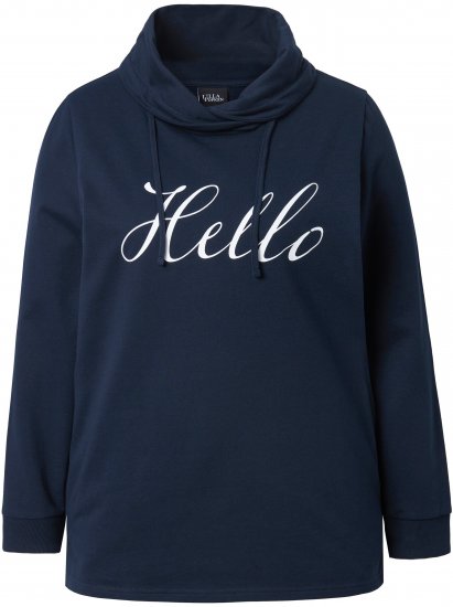 Ulla Popken HELLO Classic Fit Stand-Up Collar Sweatshirt Navy - Bluzy & bluzy z kapturem - 