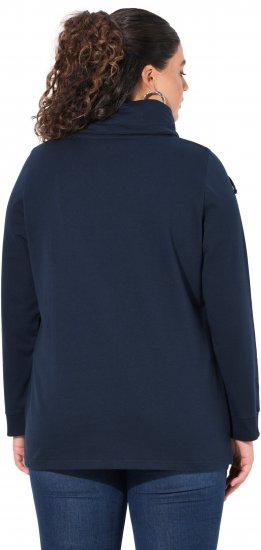 Ulla Popken HELLO Classic Fit Stand-Up Collar Sweatshirt Navy - Bluzy & bluzy z kapturem - 