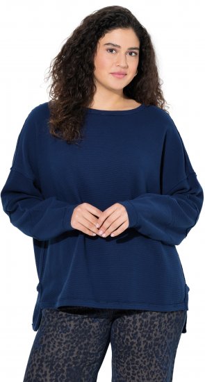 Ulla Popken Inverted Seam Long Sleeve Sweatshirt Navy - Bluzy & bluzy z kapturem - 