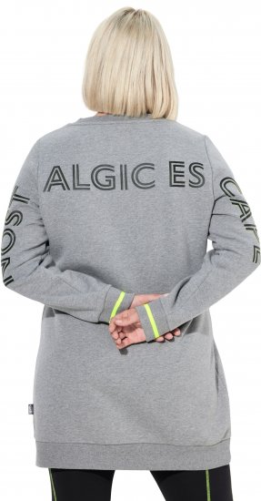 Ulla Popken Nostalgic Escape Oversized Sweatshirt Mouse Grey - Bluzy & bluzy z kapturem - 