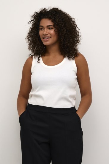 Kaffe Curve Carina Top Chalk - T-shirty - 