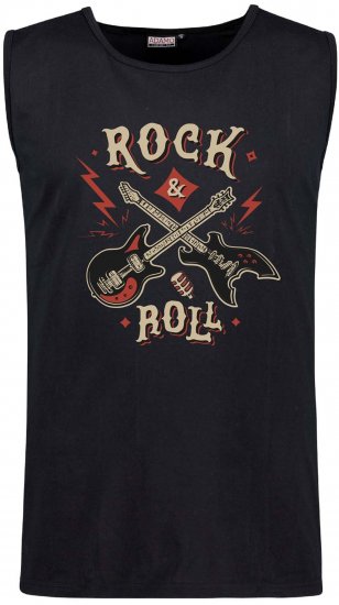 Adamo Motiv Rock and Roll Tank Top Black - Koszulki bez rękawów - Koszulki bez rękawów - 2XL-12XL