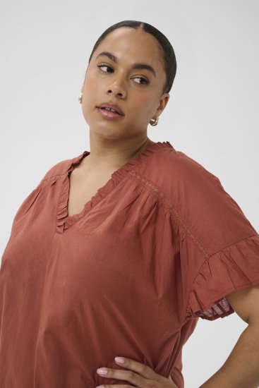 Kaffe Curve Valeria Top Henna Brown - Koszulki & topy - 
