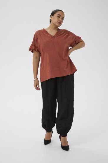 Kaffe Curve Valeria Top Henna Brown - Koszulki & topy - 