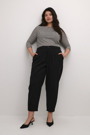 Kaffe Curve Merla Spodnie Głęboka czerń - Jeansy & Spodnie w Dużych Rozmiarach – Plus Size - 