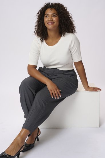 Kaffe Curve Merla Spodnie Dark Grey Melange - Jeansy & Spodnie w Dużych Rozmiarach – Plus Size - 