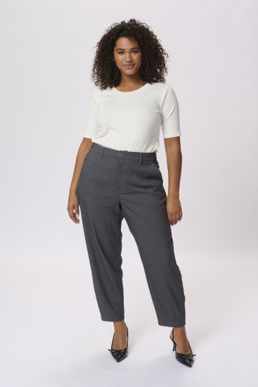 Kaffe Curve Merla Spodnie Dark Grey Melange - Jeansy & Spodnie w Dużych Rozmiarach – Plus Size - 