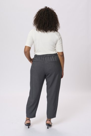 Kaffe Curve Merla Spodnie Dark Grey Melange - Jeansy & Spodnie w Dużych Rozmiarach – Plus Size - 
